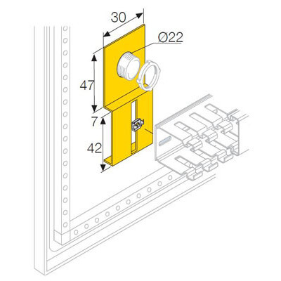 Кронштейн для перф. кабель-канала на кнопку d22 (уп.100шт) ABB 