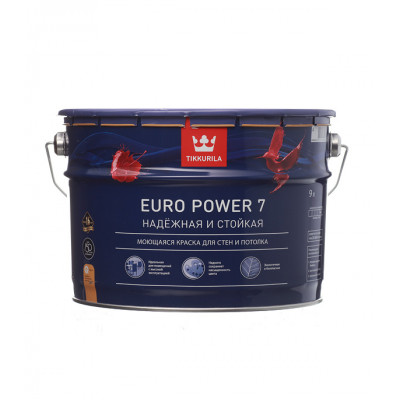 Краска Tikkurila Euro Power 7 водно-дисперсионная латексная основа A матовая 0,9 л