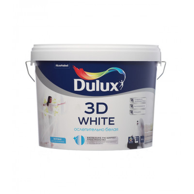 Краска интерьерная Dulux 3D White белая основа BW водно-дисперсионная 10 л