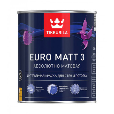 Краска водно-дисперсионная интерьерная Tikkurila EURO MATT 3 основа C 0,9 л