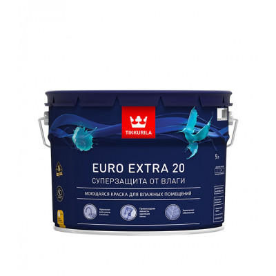 Краска в/д Tikkurila Euro Extra 20 основа А полуматовая 9 л