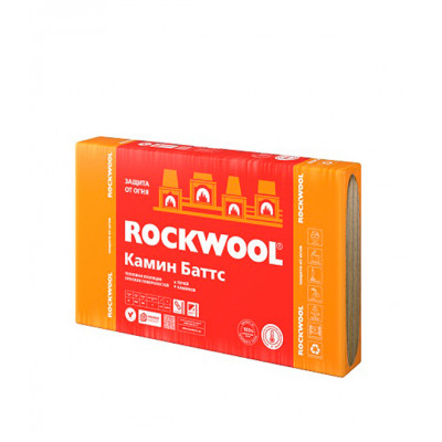 Утеплитель ROCKWOOL Камин Баттс к/ф 1000х600х30 мм 2.4 кв.м